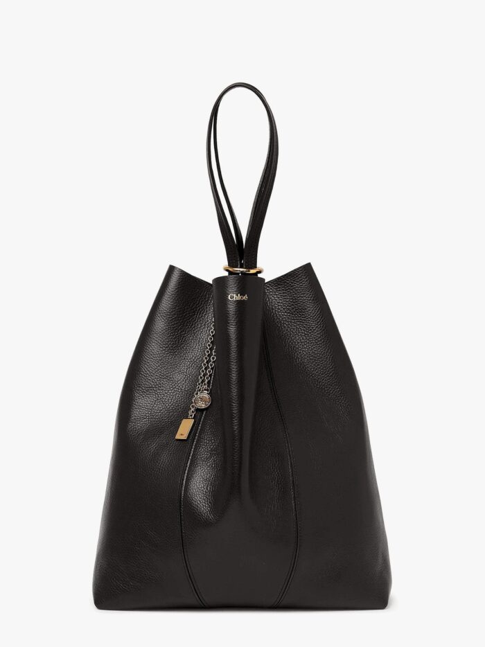 CHLOE' Spin Leather Shoulder Bag With Lettering Logo On The Front