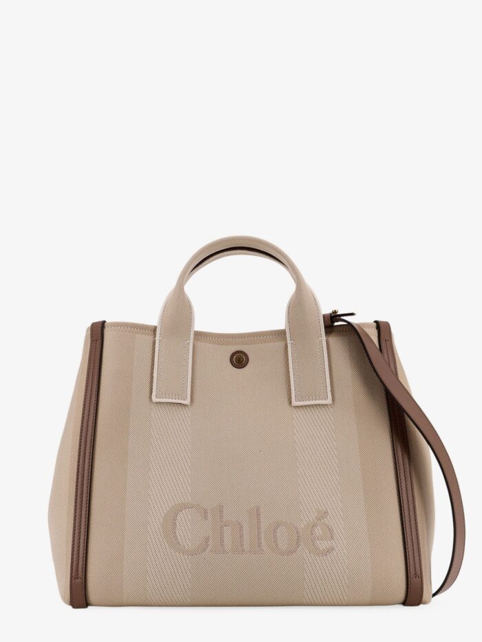 CHLOE' Striped Jacquard FabricChloé Carry Crossbody Bag With Oversized Logo On The Front