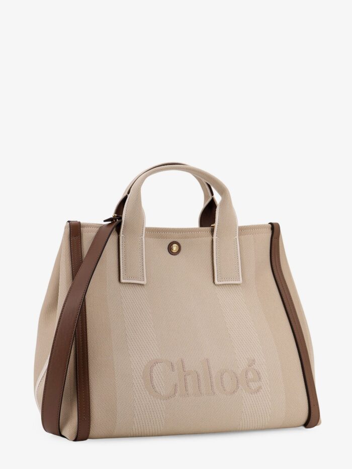 CHLOE' Striped Jacquard FabricChloé Carry Crossbody Bag With Oversized Logo On The Front