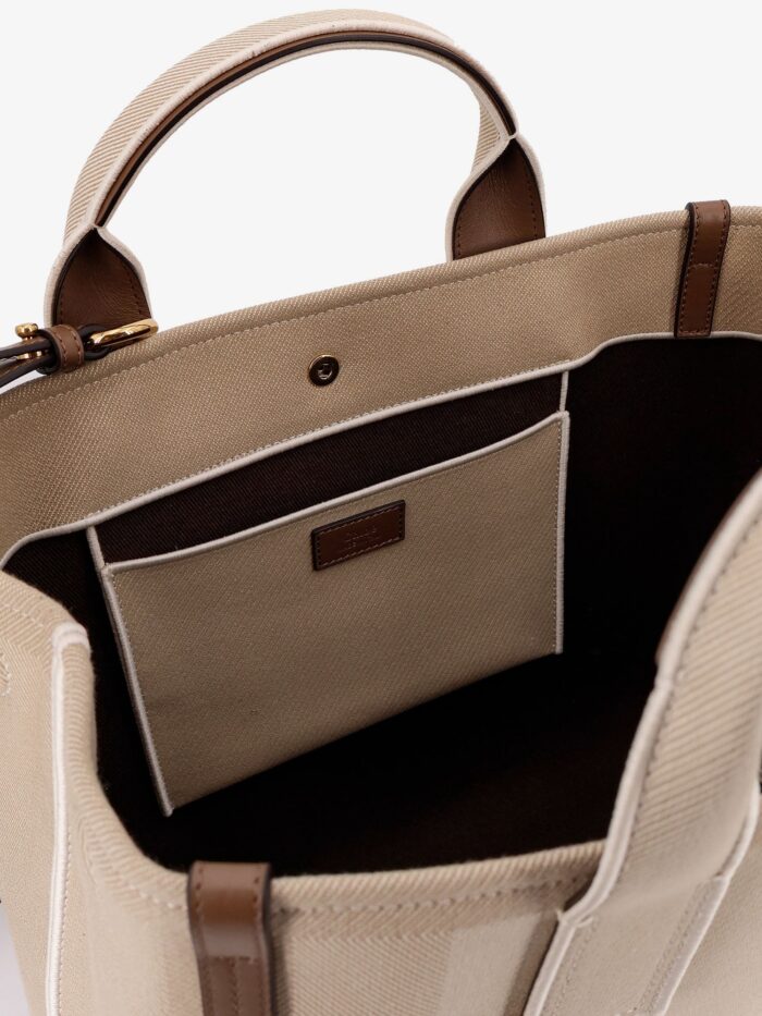 CHLOE' Striped Jacquard FabricChloé Carry Crossbody Bag With Oversized Logo On The Front