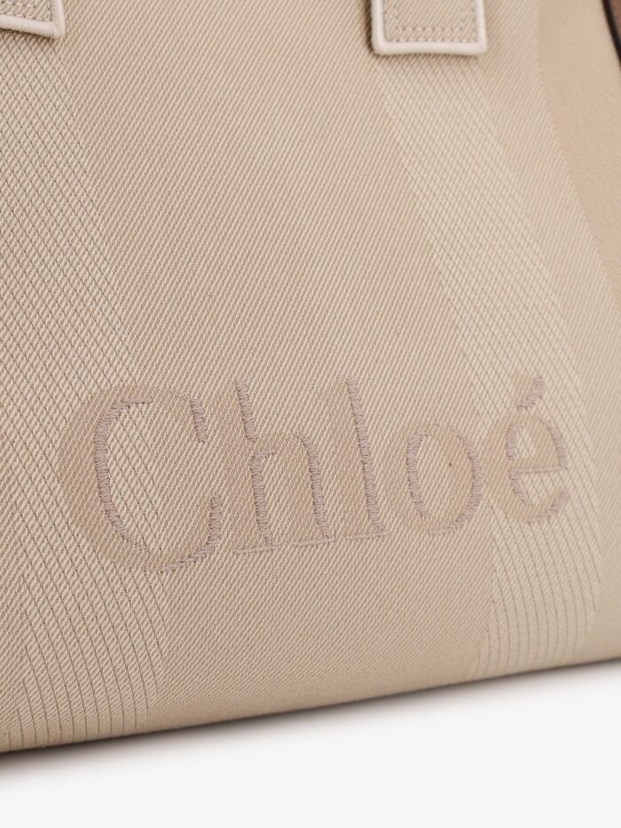 CHLOE' Striped Jacquard FabricChloé Carry Crossbody Bag With Oversized Logo On The Front