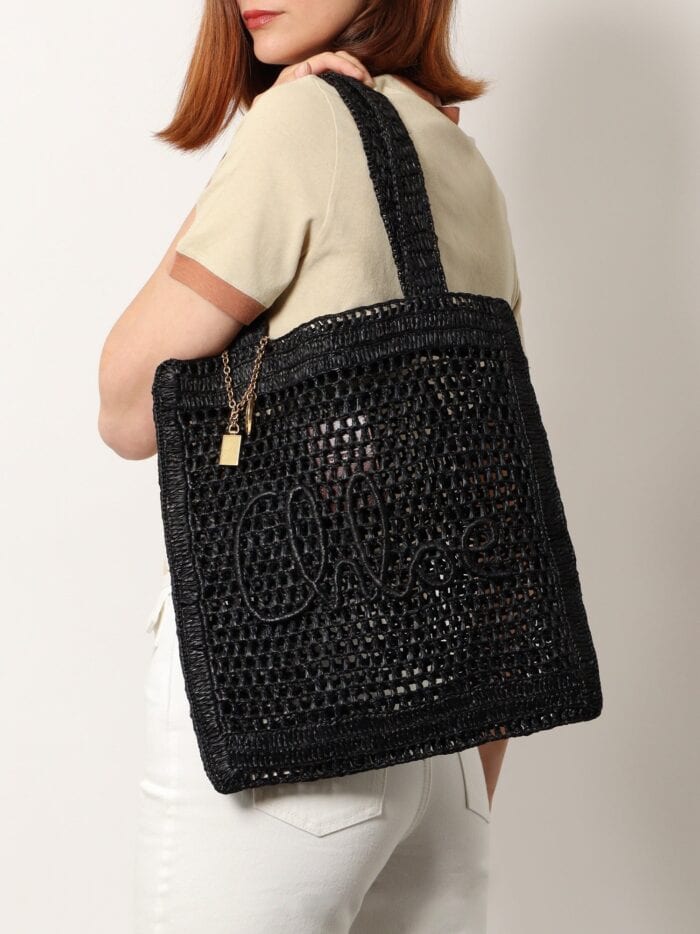 CHLOE' Summer Banana Rafia Tote Bag