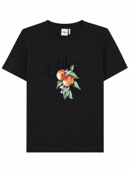 CHLOÉ T-SHIRT CON LOGO IN JERSEY DI COTONE