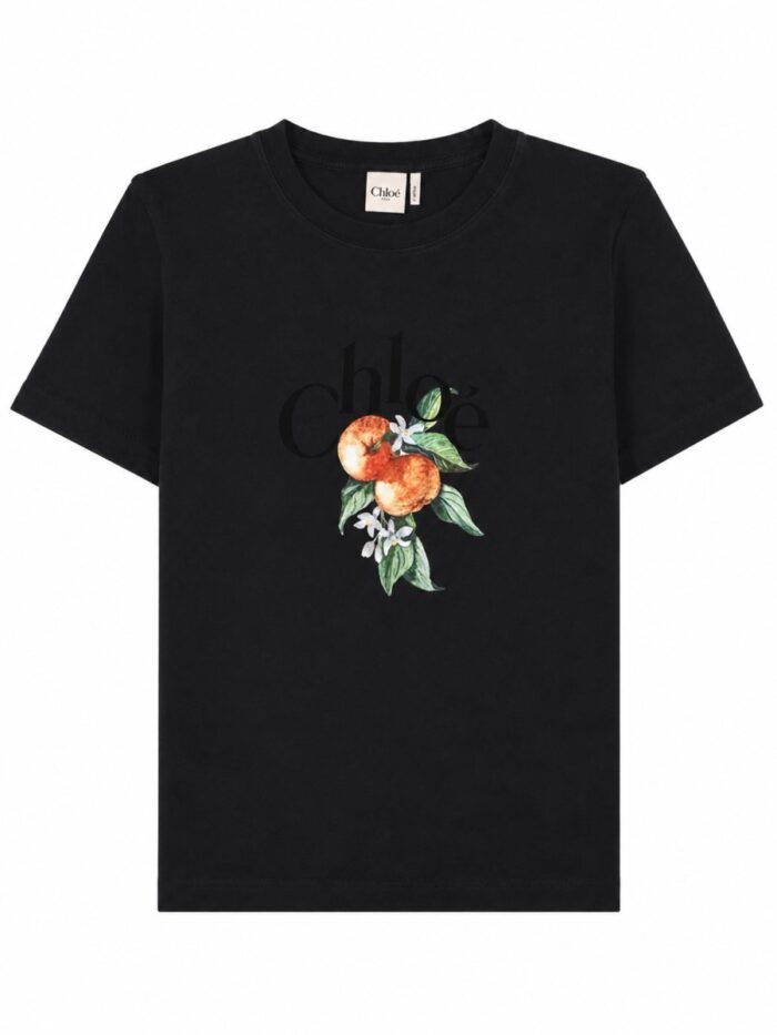 CHLOÉ T-SHIRT CON LOGO IN JERSEY DI COTONE