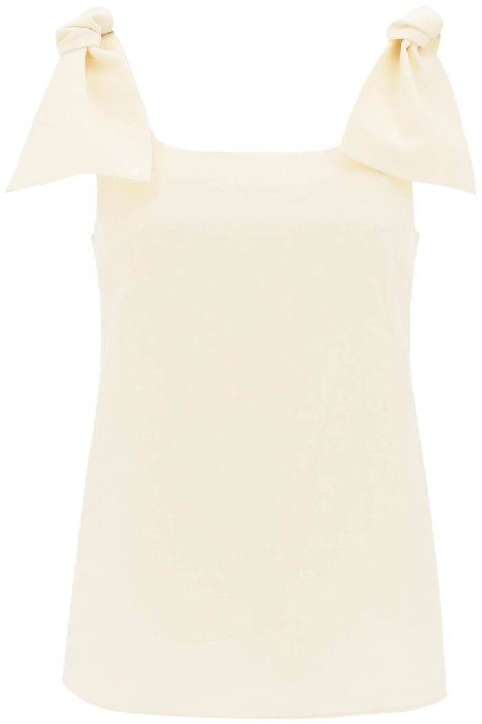 CHLOE' Tank Top With Bows On Shoulders