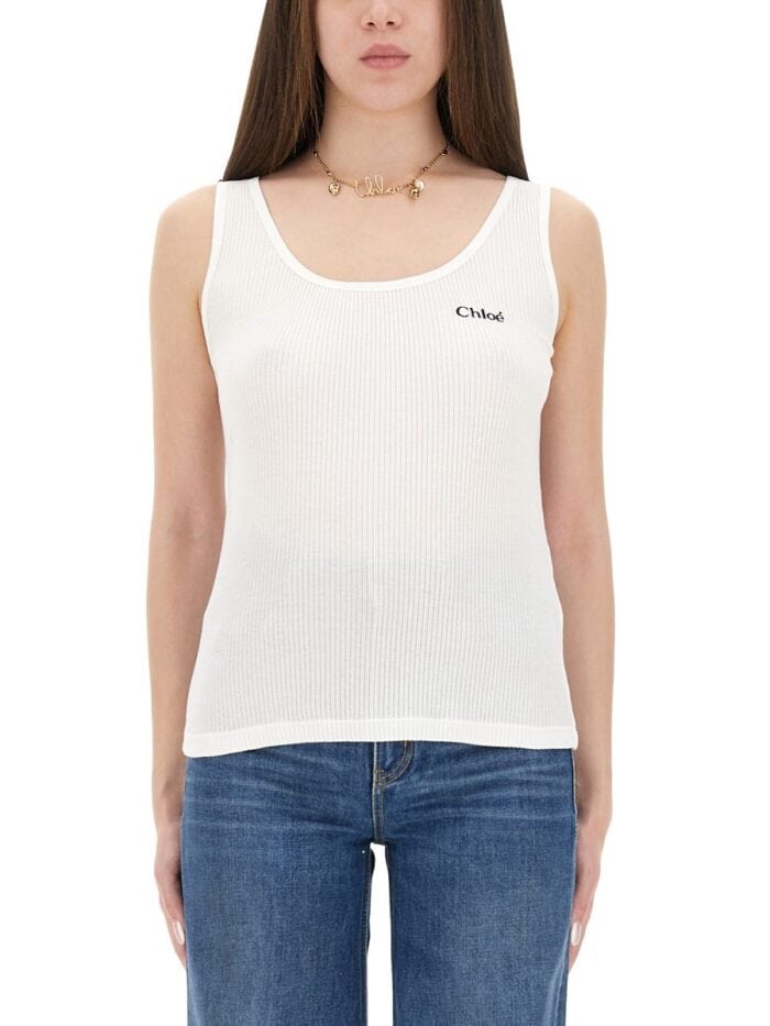 CHLOÉ TANK TOP WITH LOGO
