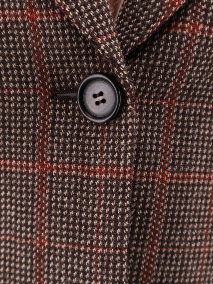 CHLOE' Tartan Wool Blazer With Shoulder Pads