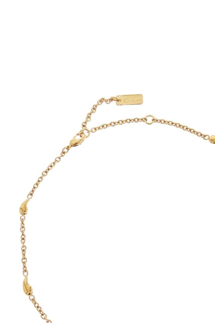 CHLOE' Vintage Gold Necklace With Cursive Name Pendant And Delicate Chain