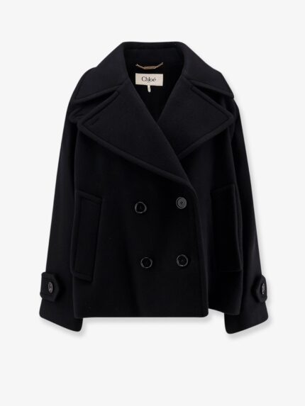 CHLOE' Virgin Wool Blend Peacoat