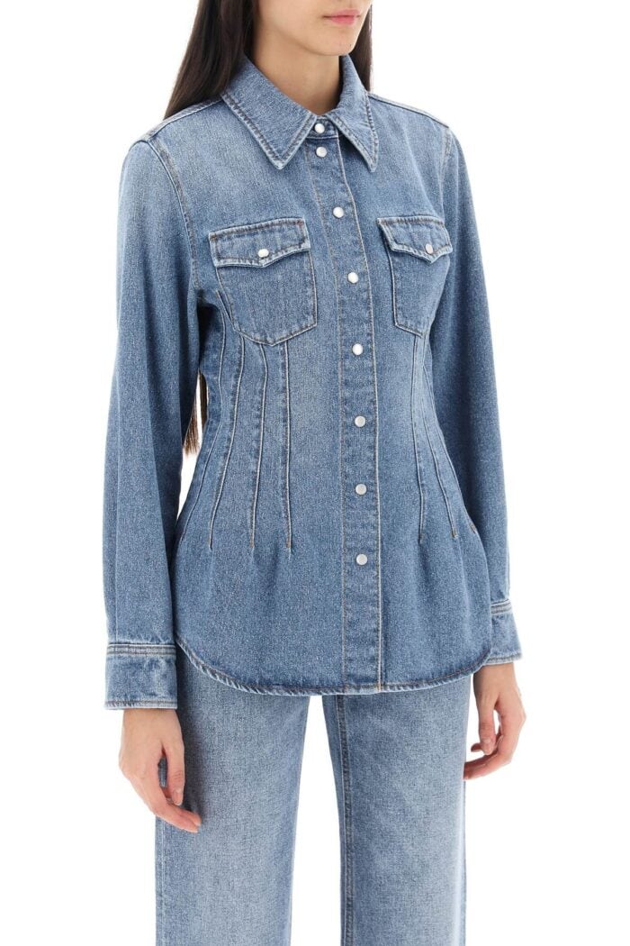 CHLOE' Waisted Denim Shirt