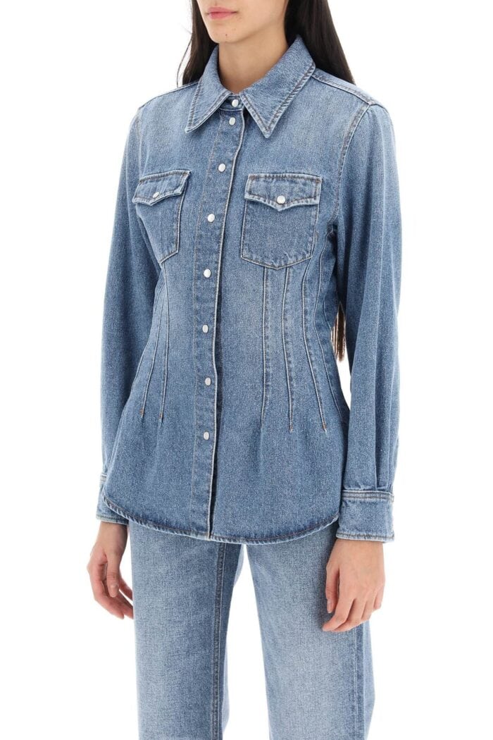 CHLOE' Waisted Denim Shirt