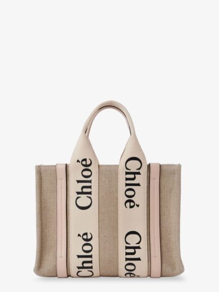 CHLOE' Woody Linen And Leather Tote Bag