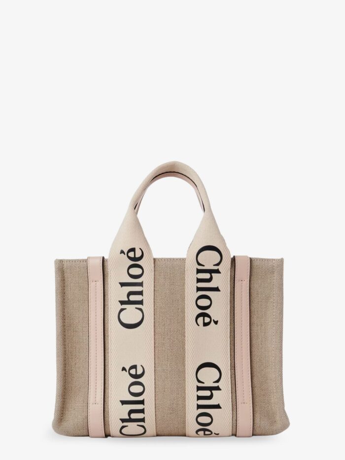 CHLOE' Woody Linen And Leather Tote Bag
