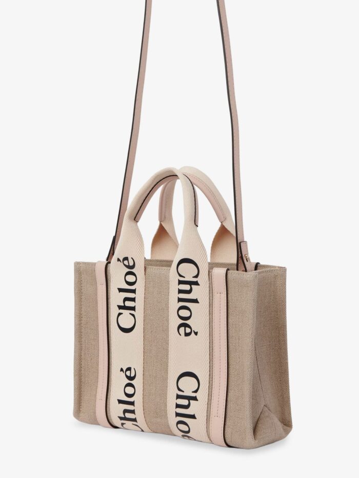 CHLOE' Woody Linen And Leather Tote Bag