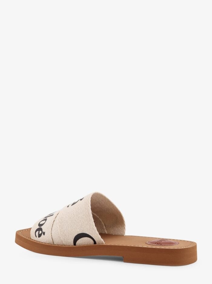 CHLOE' Woody Linen Flat Sandals