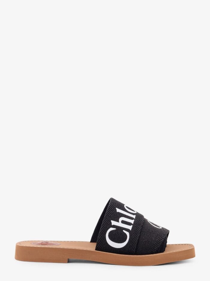 CHLOE' Woody Linen Flat Sandals