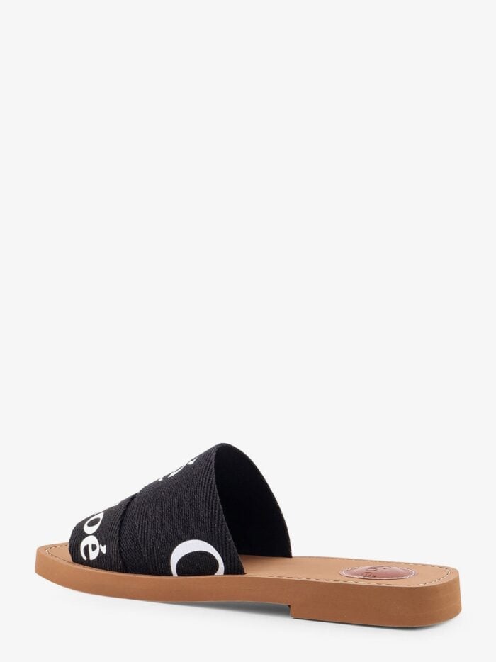 CHLOE' Woody Linen Flat Sandals