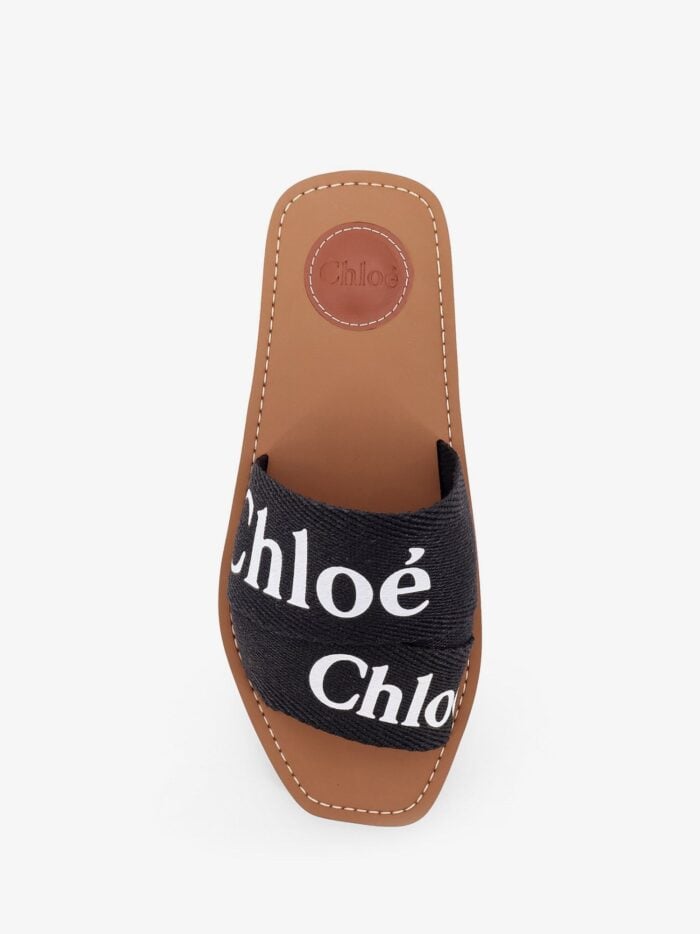 CHLOE' Woody Linen Flat Sandals