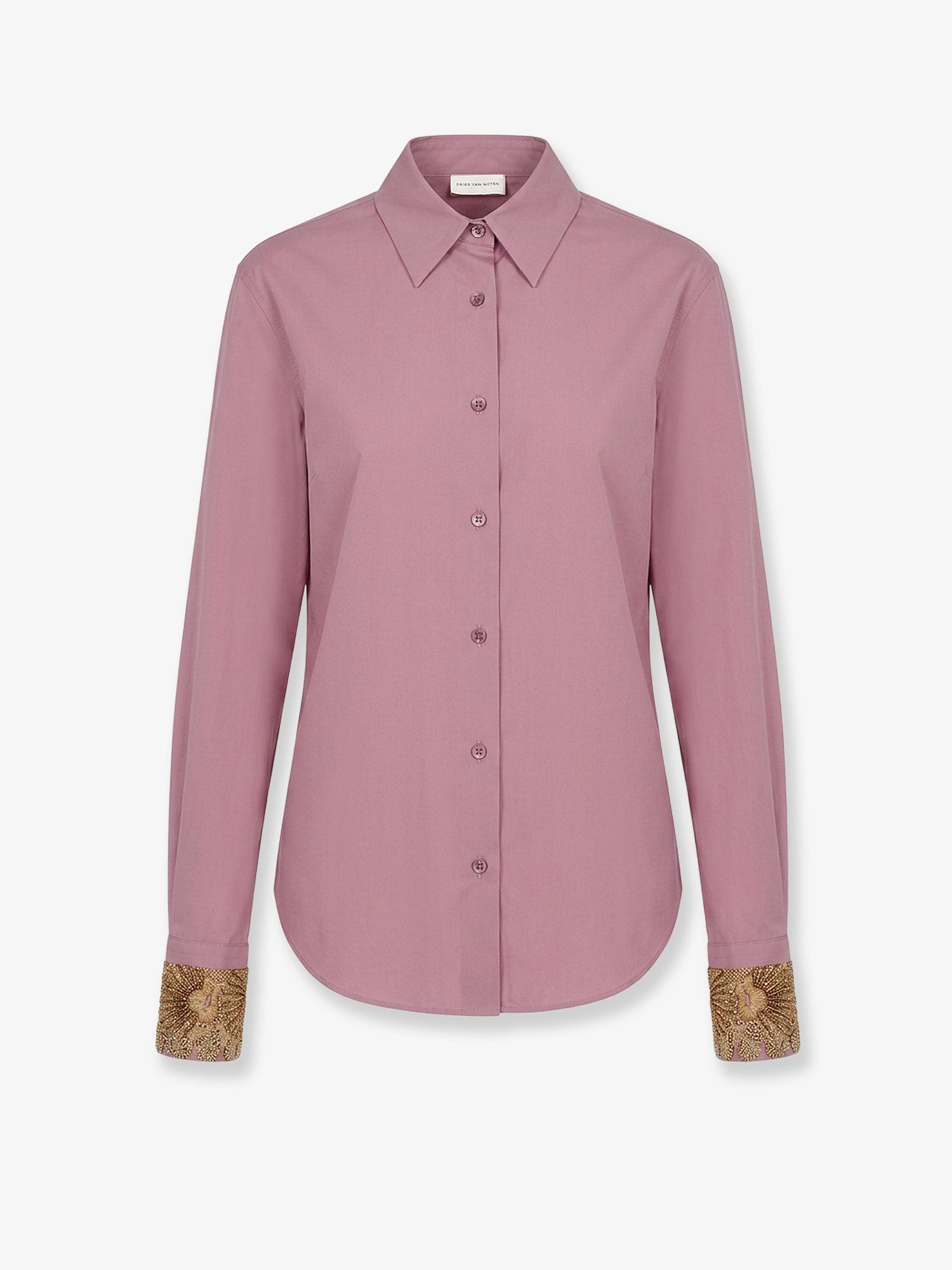 Dries Van Noten Chloris Cotton Shirt With Embroiders Cuffs