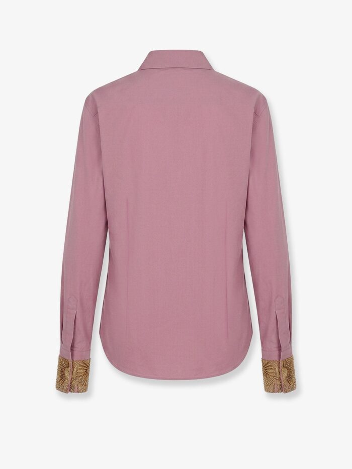 Dries Van Noten Chloris Cotton Shirt With Embroiders Cuffs
