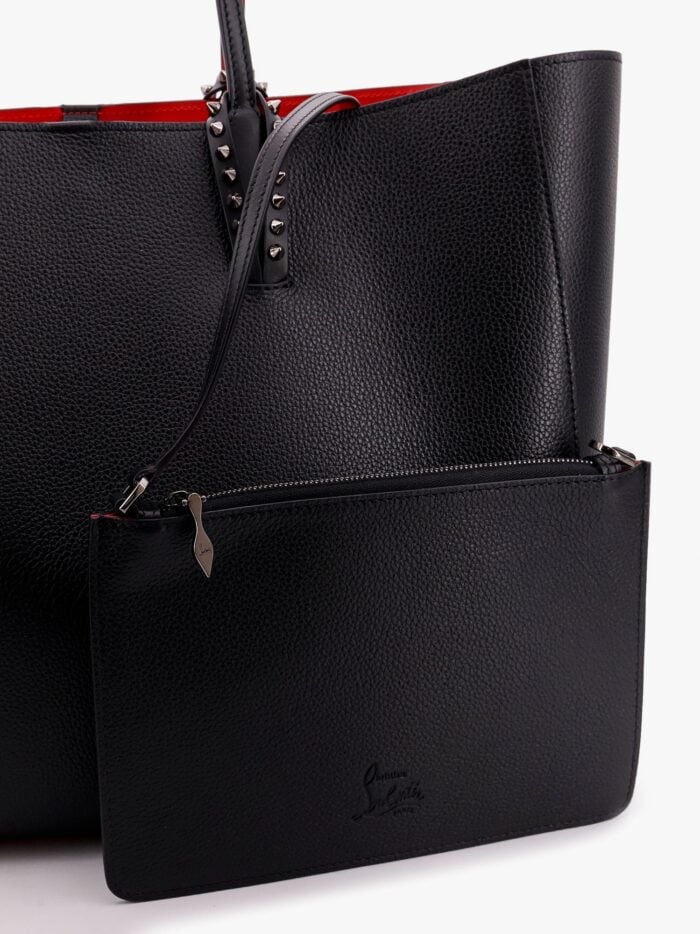 CHRISTIAN LOUBOUTIN Cabata Leather Shoulder Bag With Metal Studs Detail On The Front