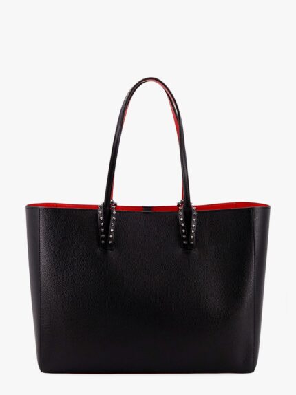 CHRISTIAN LOUBOUTIN Cabata Leather Shoulder Bag With Metal Studs Detail On The Front