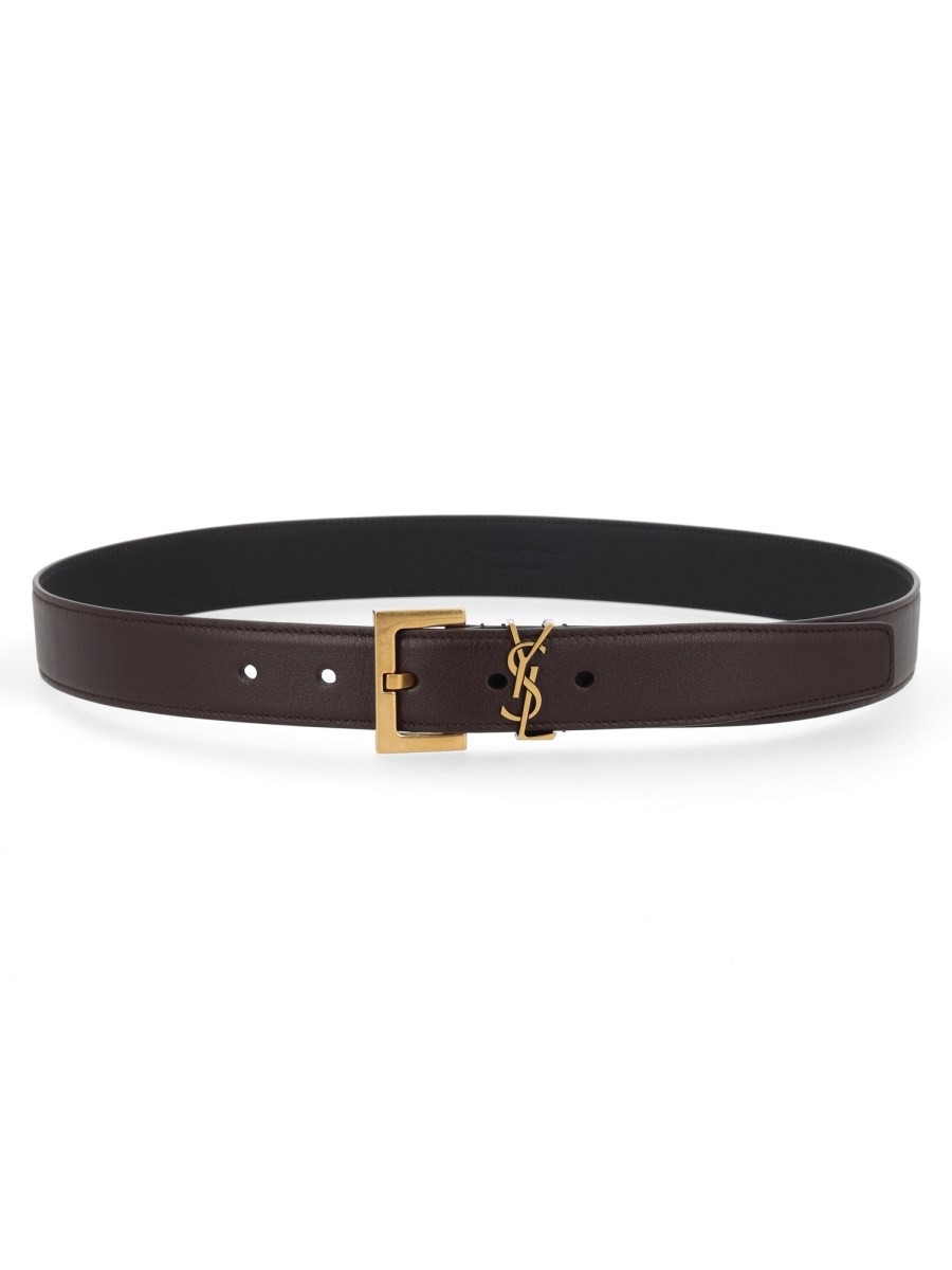 Saint Laurent Cintura Cassandre Con Fibbia Quadrata