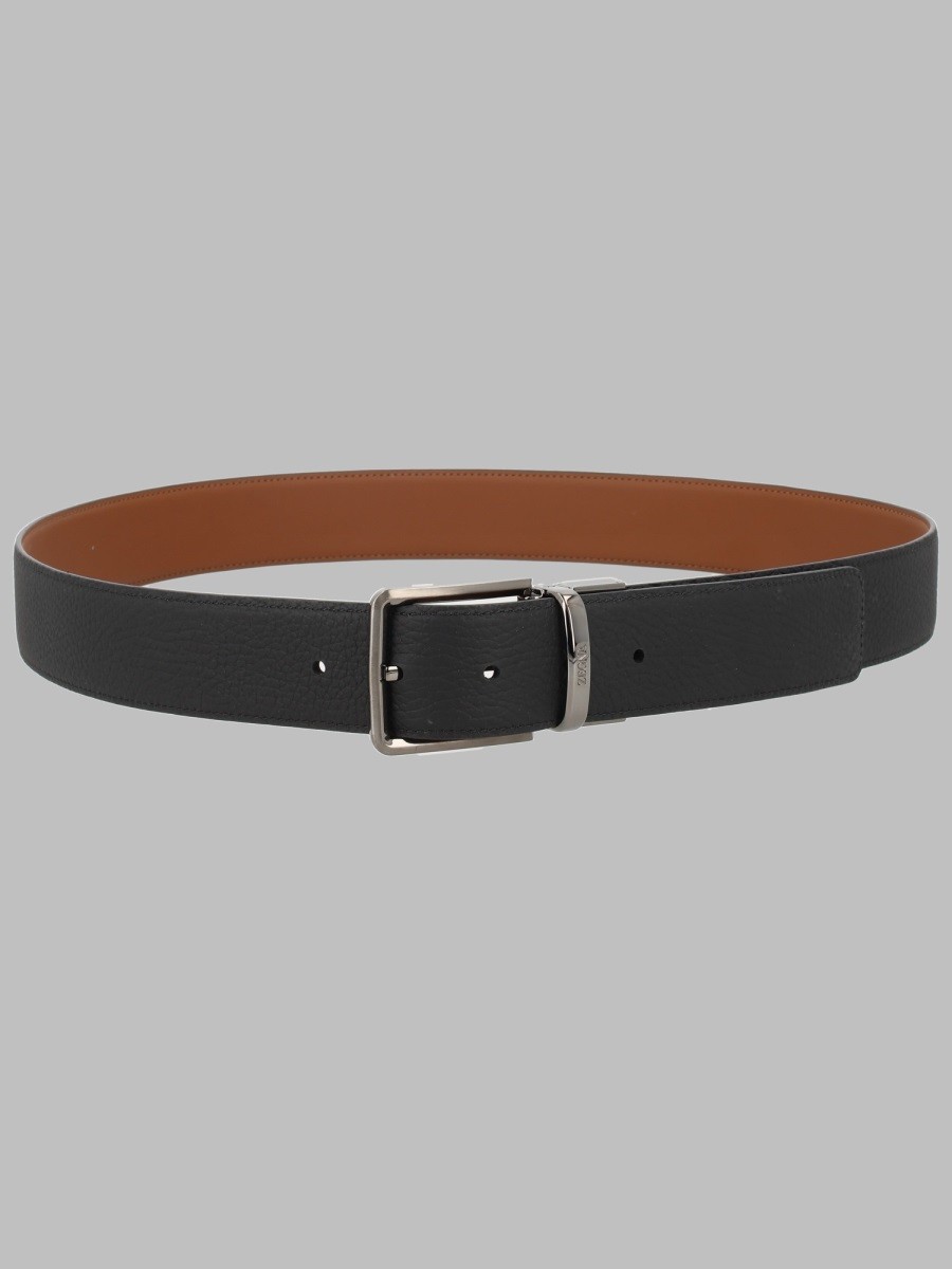 Zegna Cintura Reversibile In Pelle