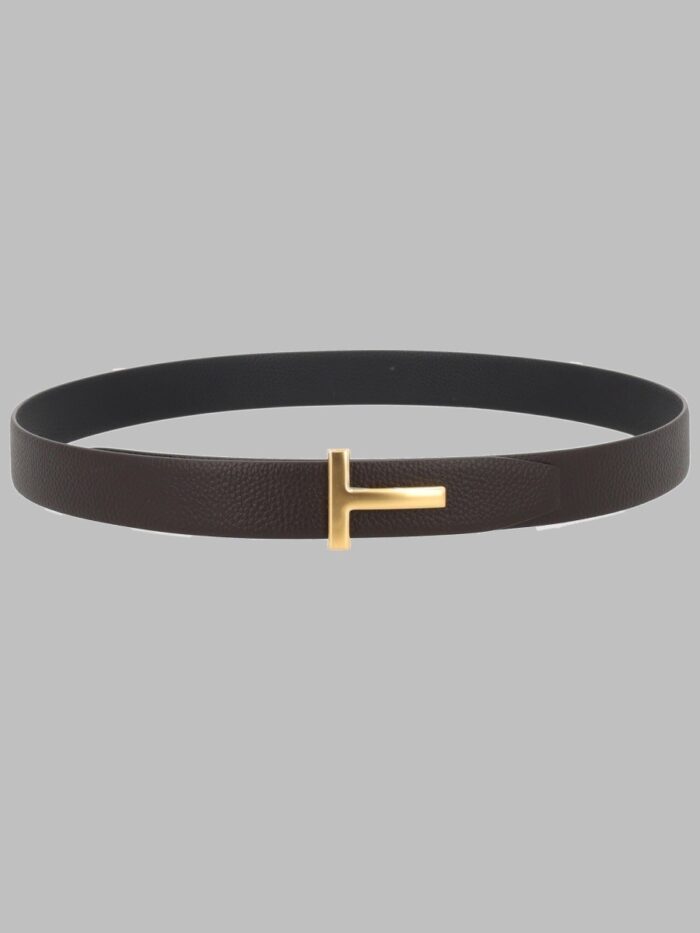 tom ford cintura "t icon" in pelle fiore TOM FORD CINTURA "T ICON" IN PELLE FIORE