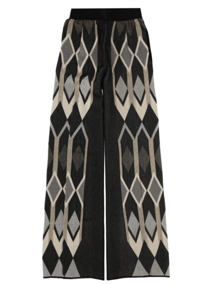CIRCUS HOTEL PANTS WITH GEOMETRIC LAMÉ JACQUARD DESIGN