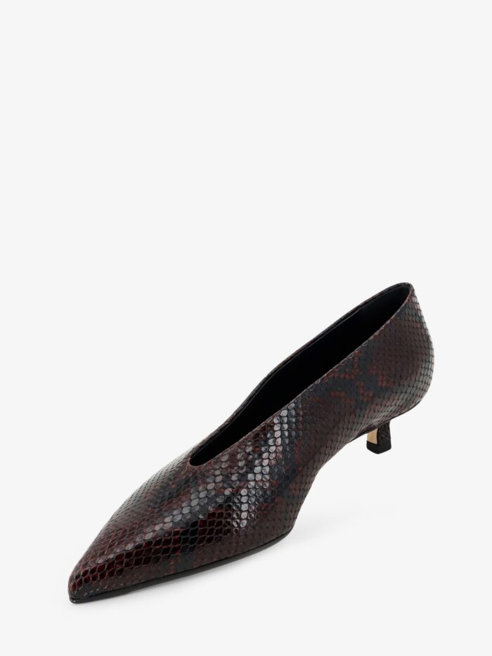 AEYDE Clara Leather Décollete With Python Motif