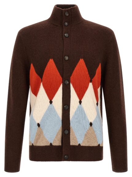 Ballantyne 'Classic Diamond' Diamond Intarsia Cardigan