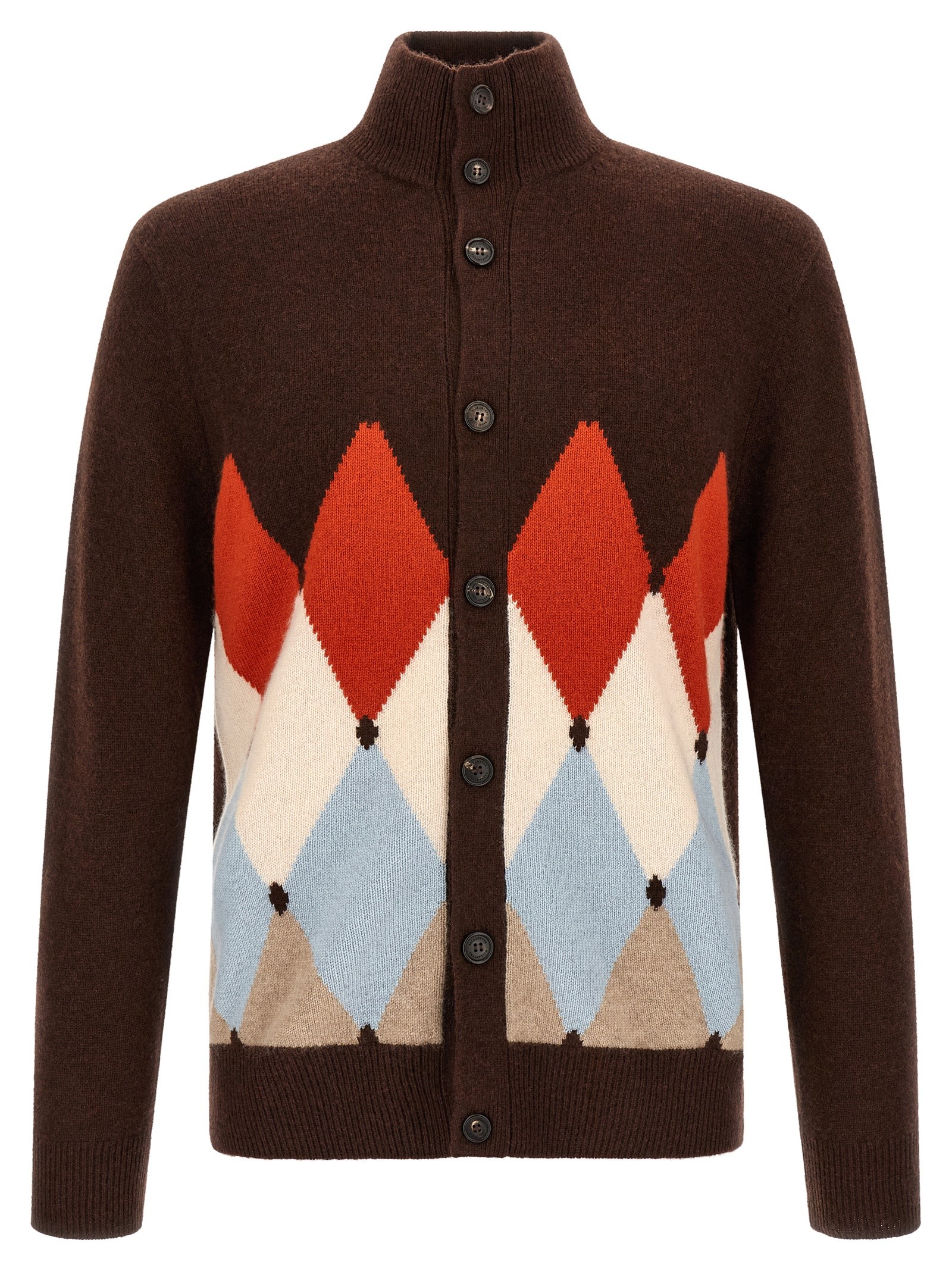 Ballantyne 'Classic Diamond' Diamond Intarsia Cardigan