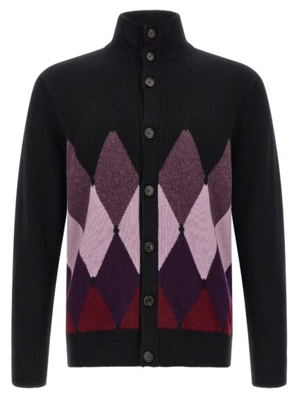 Ballantyne 'Classic Diamond' Diamond Intarsia Cardigan
