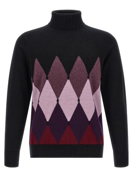 Ballantyne 'Classic Diamond' Intarsia Turtleneck Sweater