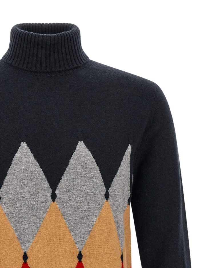 Ballantyne 'Classic Diamond' Intarsia Turtleneck Sweater