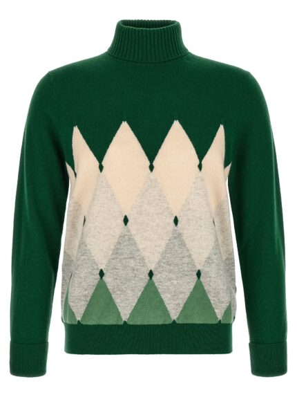 Ballantyne 'Classic Diamond' Intarsia Turtleneck Sweater