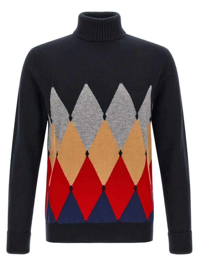 ballantyne 'classic diamond' intarsia turtleneck sweater Ballantyne 'Classic Diamond' Intarsia Turtleneck Sweater