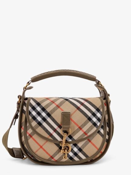 Clip Messenger Burberry Check Fabric Shoulder Bag