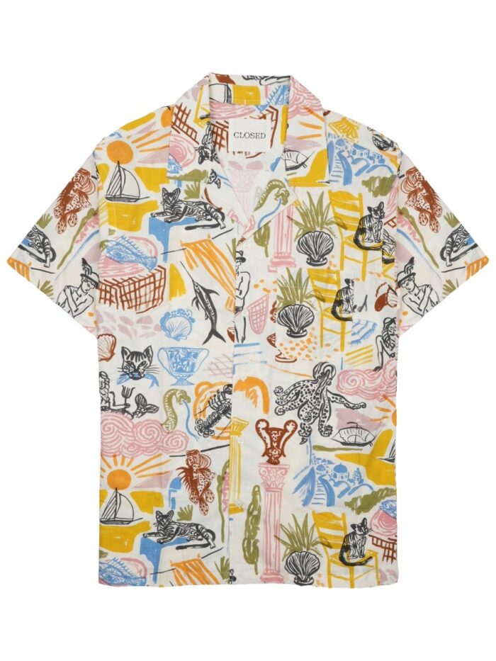 closed camicia in cotone con stampa CLOSED CAMICIA IN COTONE CON STAMPA