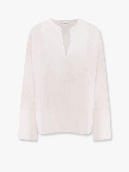 CLOSED Cotton Striped Shirt With Rounded Collar