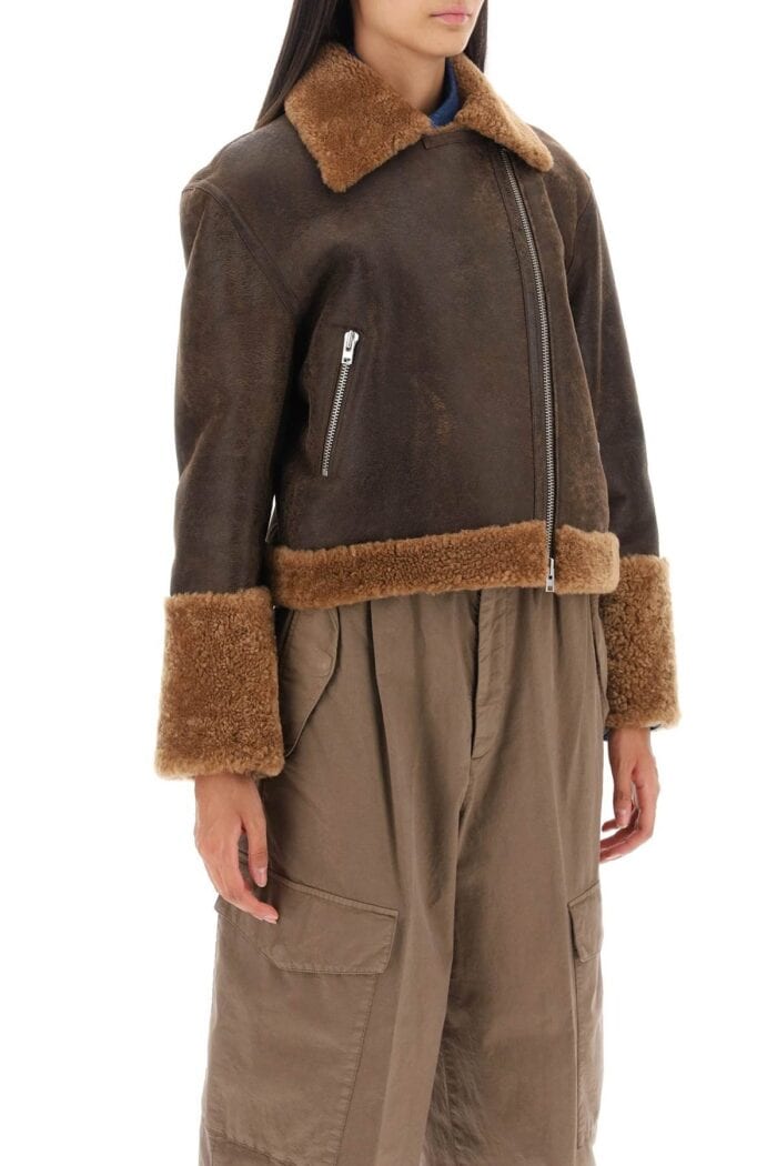 Closed Cropped Shearling Jacket