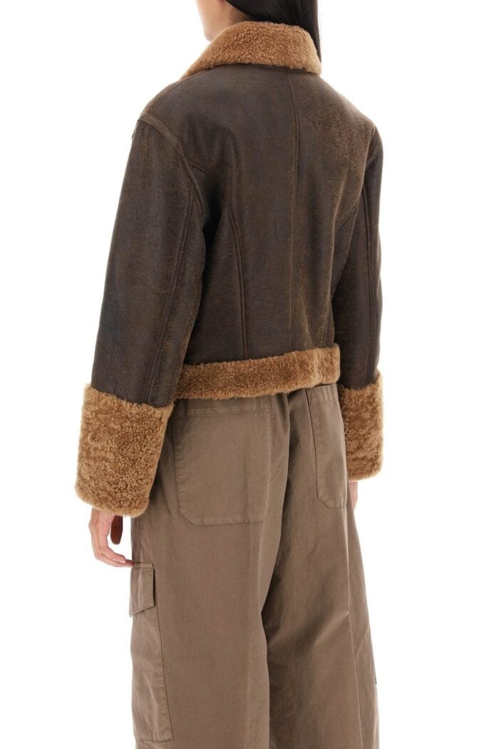 Closed Cropped Shearling Jacket