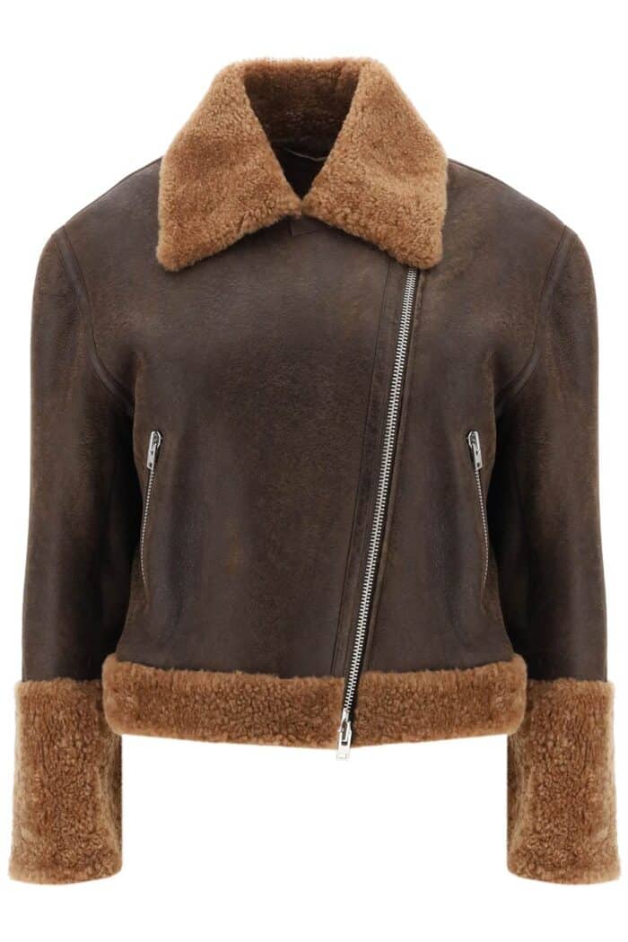 Closed Cropped Shearling Jacket