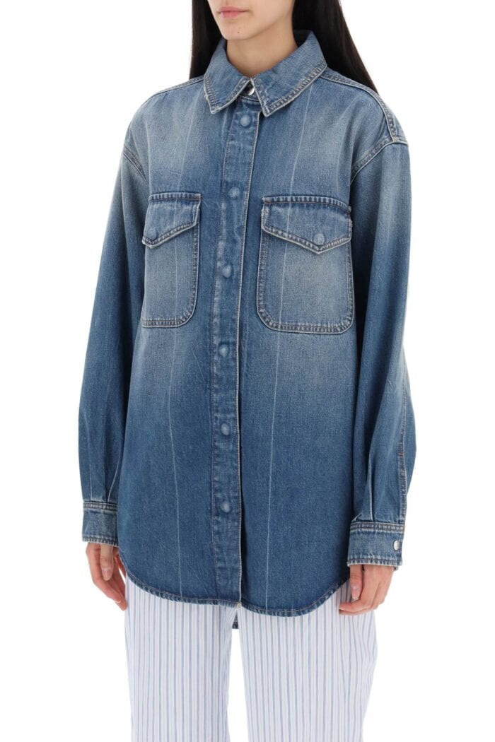 CLOSED Denim Overshirt Made Of Recycled Cotton Blend