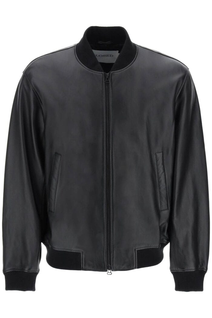 CLOSED Leather Bomber Jacket