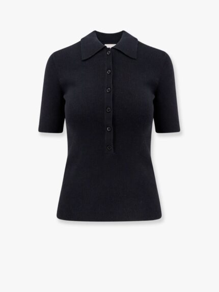 CLOSED Ribbed Cotton And Cachemire Polo Shirt