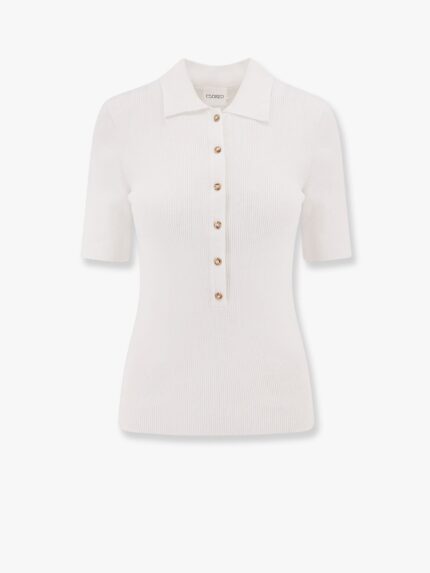 CLOSED Ribbed Cotton And Cachemire Polo Shirt