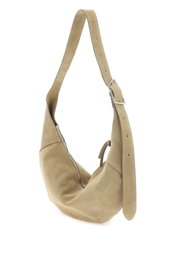 Closed Suede Halfmoon Hobo Leather Bag