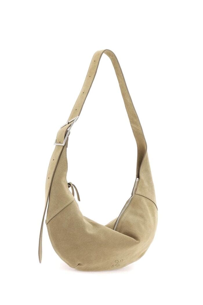 Closed Suede Halfmoon Hobo Leather Bag